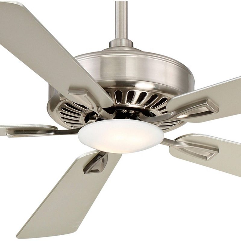 52" Minka Aire Modern Indoor Ceiling Fan with LED Light Remote Control Brushed Nickel Silver Etched Glass for Living Room Kitchen, 3 of 5