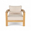 Christopher Knight Home Orrin Outdoor Tub Design Acacia Wood Club Chair with Open Slat Back, Beige/Light Teak - 2 of 4