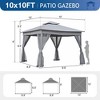 PAGED 10x12 Outdoor Patio Canopies and Gazebos with Double Roofs, with Mosquito Netting, Patio Canopy for Backyard, Garden, Beige - 3 of 4