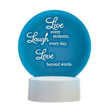 Collections Etc Live Laugh Love Acrylic Lighted Tabletop Disc Sculpture 5.5 X 3.75 X 6.5