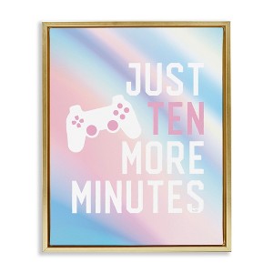 Stupell Industries Pastel Ten More Minutes Gamer Floating Frame Canvas Art - 1 of 4
