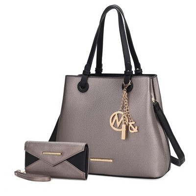MKF Collection Kearny Vegan Leather Women’s Tote Bag with Wallet by Mia K- 2 pieces