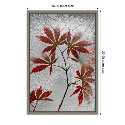 Red Maple Leaves Framed Canvas Wall Art Print