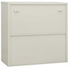 vidaXL Office Cabinet in Scandinavian Style - Steel Filing Cabinet with Tempered Glass Doors for Document Storage - Size 35.4"x15.7"x35.4" - 4 of 4