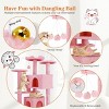 SEVOBAL 54 "Cat Tree Tower Cat Tree Cat Scratching Post Cat Tower Pet Sisal Grab Post Indoor Apartment Plush Toys Rest Play, Pink, 53.9"*19.5"*53.1" - 4 of 4