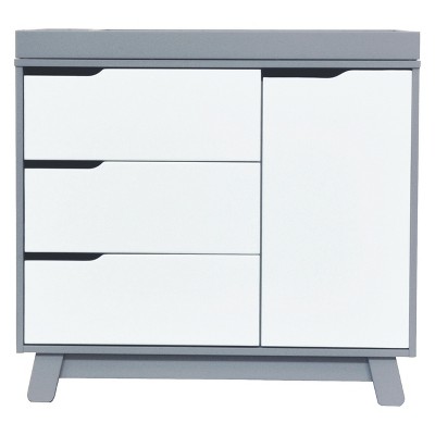 Babyletto Hudson 3-Drawer Changer Dresser with Changing Tray - Gray/White