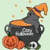 Girl's Design By Humans Cozy Halloween By kimprut T-Shirt - 2 of 3