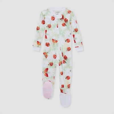 Burt's Bees Baby® Baby Girls' Miss Lady Bug Organic Cotton Footed Pajama - White 6-9M