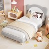 Boucle Upholstered Bed Frame, Soft Platform Bed with Headboard for Kids, Wooden Slats Support, No Box Spring Needed, Easy Assembly, Multiple Colors - 3 of 4