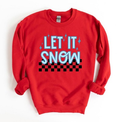 Simply Sage Market Women's Graphic Sweatshirt Let It Snow Checkered