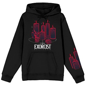 The Exorcist Candle Design Long Sleeve Black Adult Hooded Sweatshirt - 1 of 4