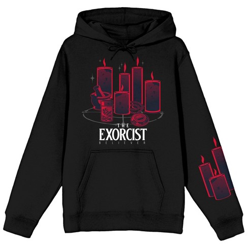 The Exorcist Candle Design Long Sleeve Black Adult Hooded Sweatshirt - image 1 of 4