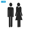Unique Bargains Self-Adhesive Office Business Men Women Restroom Sign 1 Pair - 3 of 4