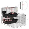 Small Animal Cage with Playpen and Accessories for Guinea Pigs,Multi Level Indoor Habitat with Ramp Water Bottle and Food Dish - LAOTIES - 2 of 4