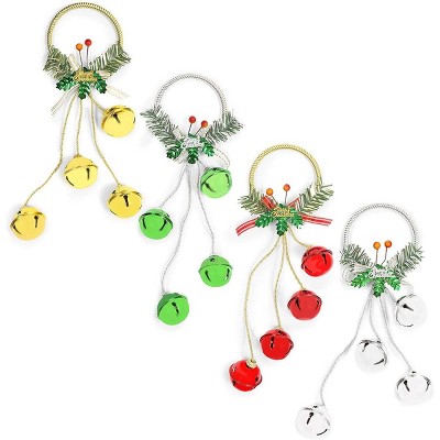 Farmlyn Creek 4 Pack Jingle Bells for Door Knob, Christmas Decorations, 14.43 in