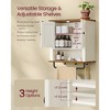 Farmhouse Wall-Mounted Cabinet with Barn Doors, 18.1x24 Inch Medicine Storage with Adjustable Shelf and Towel Bar, Rustic White - 4 of 4