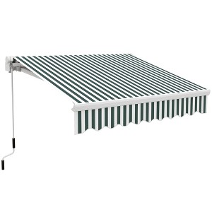 Aghana Digitals 8' x 6.6' Manual Retractable Patio Awning - UV Protection Exterior Sun Shade with - 1 of 4