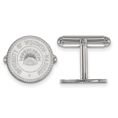 Black Bow Jewelry Sterling Silver Wisconsin Badgers NCAA Cuff Links