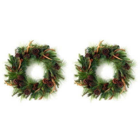 Sullivans 16-in Indoor/Outdoor Green Pine Artificial Christmas Wreath in  the Artificial Christmas Wreaths department at