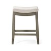 HomeRoots 26" Gray and Cool Gray Fabric and Solid Wood Backless Counter Height Bar Chair - 4 of 4