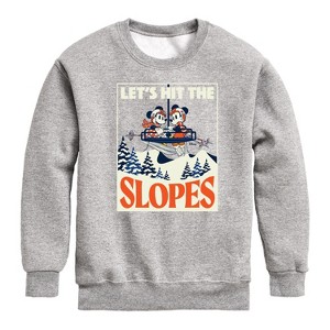 Boys' - Disney - Let's Hit The Slopes Graphic Long Sleeve Fleece Sweatshirt - 1 of 4