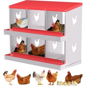 Coucheta Laying Boxes for Hens, Metal Nesting Boxes for Chickens, Chicken Nesting Box with Perch & Lid - Versatile Wall Mount or Free Standing - 1 of 4