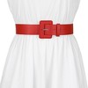 Allegra K Women's Plus Size Pure Adjustable Rectangle Buckle Wide Waist Belt for Dress 1 Pc - 4 of 4
