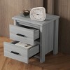 KTMBDW Vintage Nightstand Bedside Table, Wooden Nightstand for Bedroom, End Table with 2 Drawers, Large Storage Space - 2 of 4
