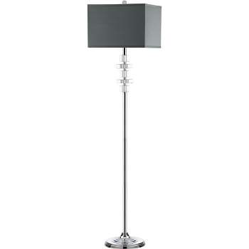 Times 60.5 Inch H Square Floor Lamp - Clear/Chrome - Safavieh