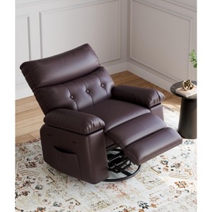 Oversized Rocker Recliner Chair, Extra Wide Swivel Recliner with 1.5X Thick Sponge | Manual PU Leather Recliner for Living Room - 1 of 4
