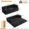 Convertible Couch, Folding Sofa Bed with 2 Pillows, Plush Corduroy Boneless Convertible Sofa, No Assembly Required for Living Room, Bedroom - 3 of 4