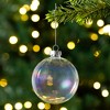 Northlight 6ct Clear and Silver Iridescent Glass Ball Christmas Ornament Set 3.25" (80mm) - 2 of 4