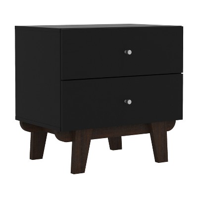 Matte Black MDF 6-Drawer Dresser and 2-Drawer Nightstand Set