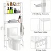 Over Toilet Storage 3 Tier Bathroom Organizer White Wooden Space Saver Above Toilet Restroom Laundry Rack Freestanding - 4 of 4