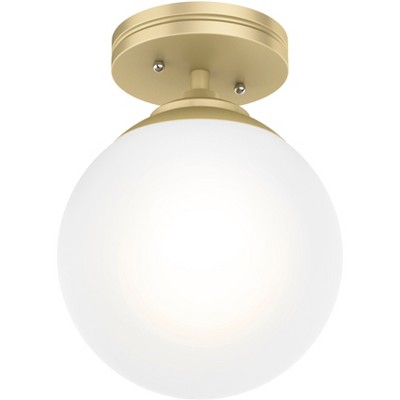 Modern Brass Globe LED Indoor/Outdoor Flush Mount Light