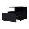 TIRAMISUBEST Floating Nightstand with Two Shelves, Warm-Toned Bedroom Storage - 3 of 4