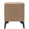 Side Table Brown 19.7"H – MDF & Plywood Frame With Two-Drawer Velvet Top On Powder-Coated Steel By Zuo Modern - 3 of 4