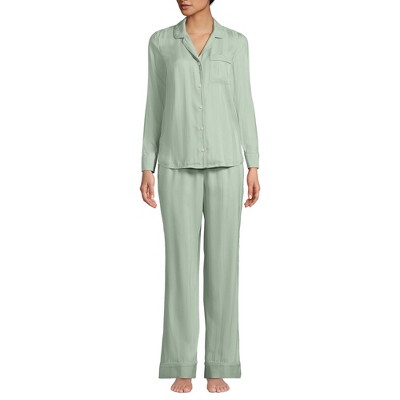 Lands' End Women's Shadow Stripe 2 Piece Pajama Set - Top and Pants
