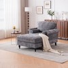 43.3''W Chenille Oversized Chaise Lounge Armchair with Wide Seat, Lazy Sleeper, and Rubber Wood Legs for Living Room and Bedroom - 3 of 4