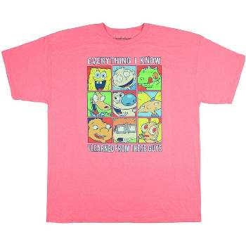 Nickelodeon Men's Everything I know Hall of Fame 90's Classic Cartoon Tee