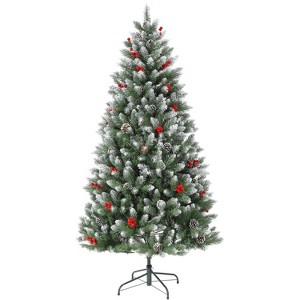 4Ft Artificial Christmas Tree - Snow Flocked Xmas Tree for Indoor Outdoor Holiday Home Decor - 1 of 4