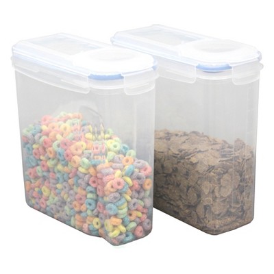 Basicwise large Bpa-free Plastic Food Saver, Kitchen Food Cereal Storage  Containers With Graduated Cap, Set Of 3 : Target