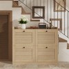 Large Shoe Storage Cabinet with 4 Flip Drawers, Narrow Shoe Cabinet for Entryway with Wooden Legs, Freestanding Hidden Shoe Rack Organizer for Hallway - 3 of 4