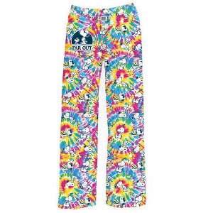 Collections Etc Snoopy Far Out Colorful Tie-Dye Drawstring Waistband Lounge Pants - 1 of 4