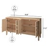 60'' Farmhouse TV Stand with Adjustable Shelves & Sunburst Doors, Rustic Cabinet for Living Room Storage-Cuddlewood - 4 of 4