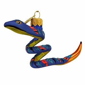 Morawski 2.0 Inch Blue And Red Snake Limbless Reptile Halloween Tree Ornaments - 1 of 4