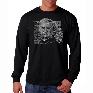 LA Pop Art Men's Word Art Long Sleeve T-shirt - Mark Twain - 1 of 4