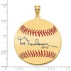 Black Bow Jewelry 14K Gold Plated Hal Newhouser Signature LG Enamel Baseball Pendant - 4 of 4