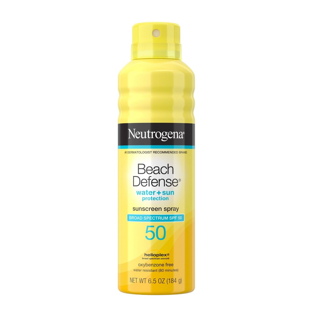 Neutrogena Beach Defense Spray Body Sunscreen, SPF 50, 6.5 oz (And 30 SPF)