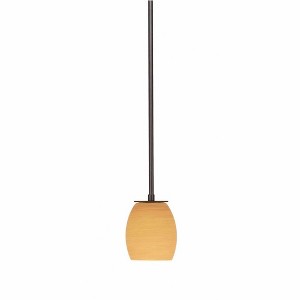 Toltec Lighting Apollo 1 - Light Pendant in  Dark Granite with 5" Cayenne Linen Shade - 1 of 1